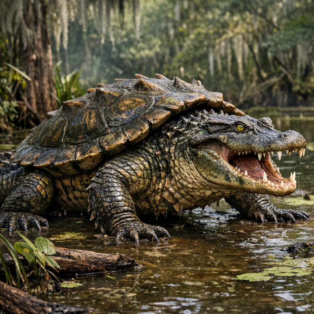 Turtalligator, an AI-generated hybrid of Turtle and Alligator