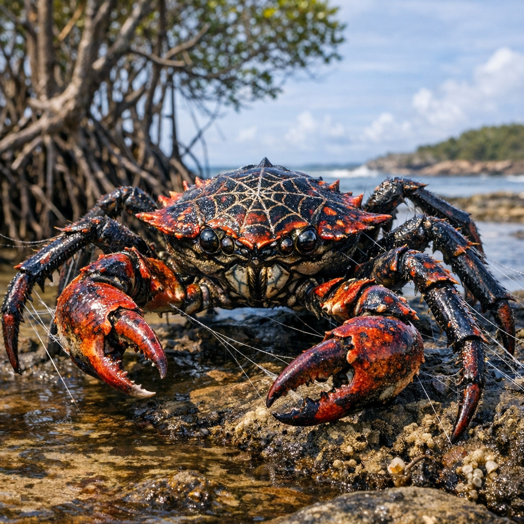 Crabspider, an AI-generated hybrid of Crab and Spider