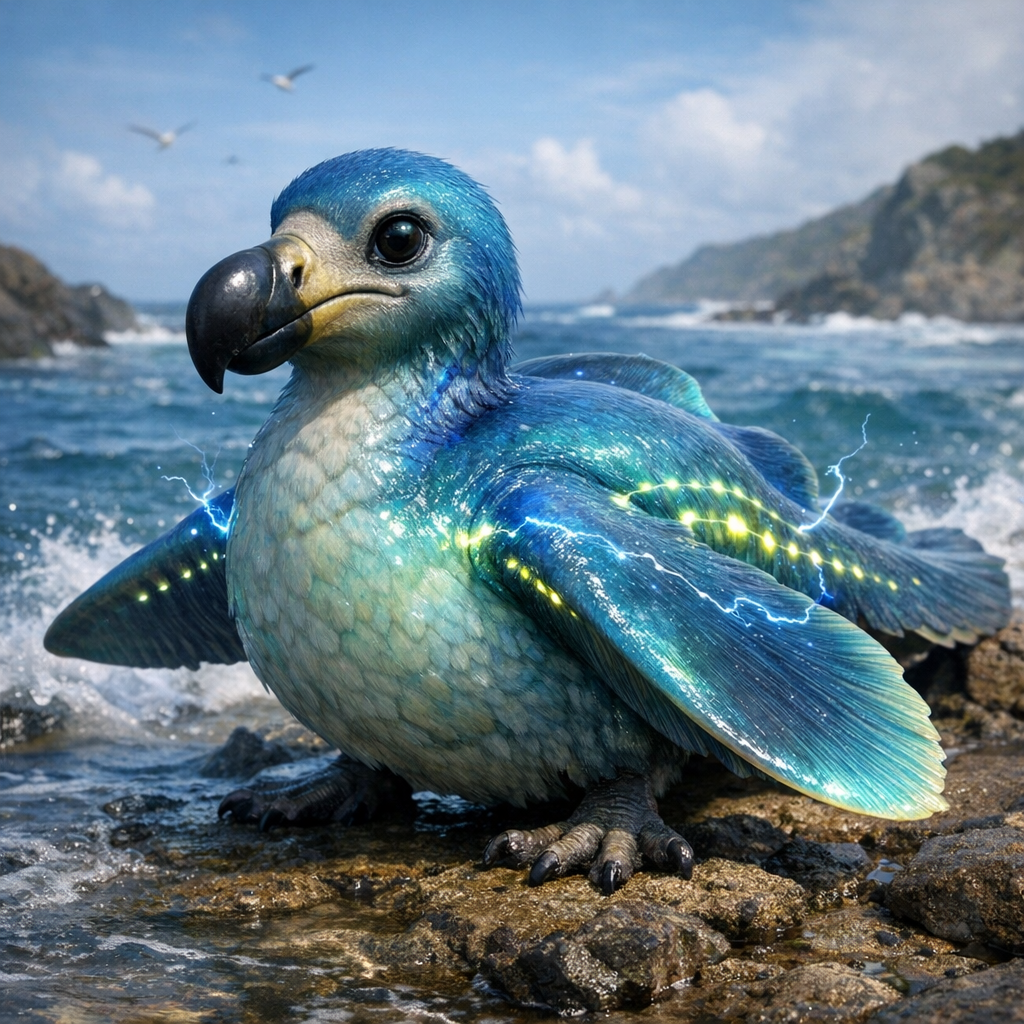 Dodoray, an AI-generated hybrid of Dodo and Electric Ray