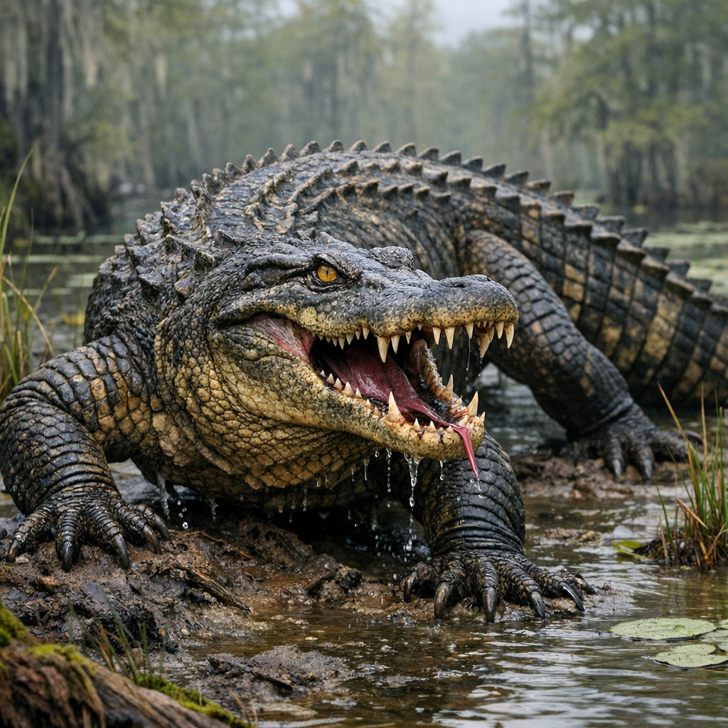 Gatorodon, an AI-generated hybrid of Alligator and Komodo Dragon