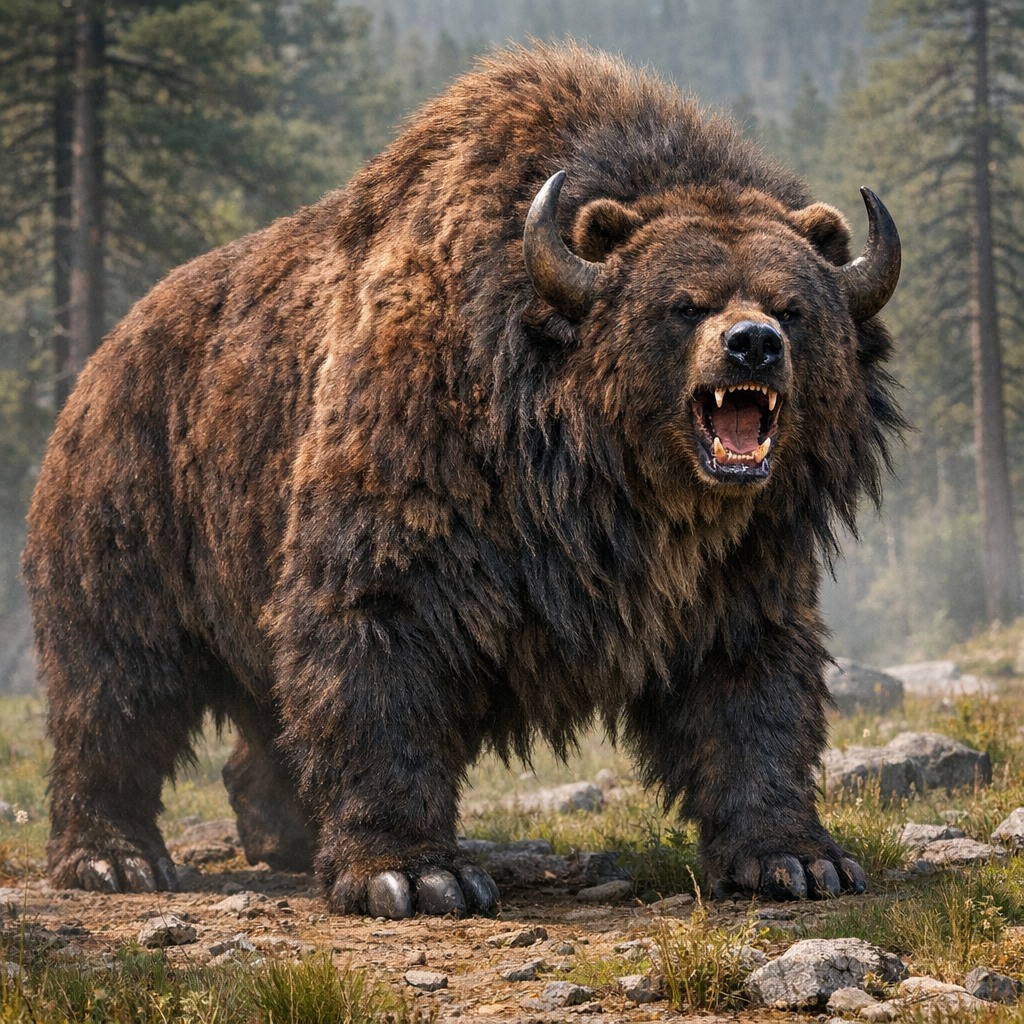 Bearison, an AI-generated hybrid of Bear and Bison