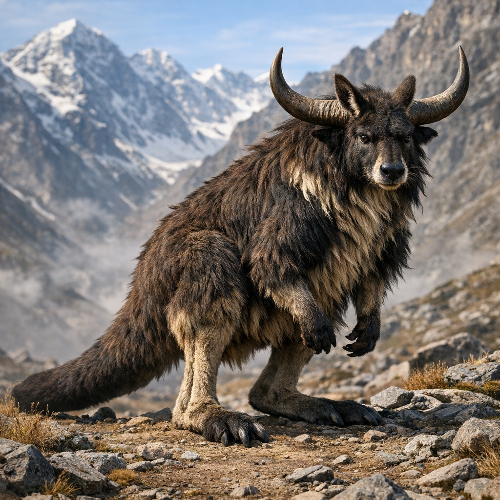 Kangorak, an AI-generated hybrid of Kangaroo and Yak