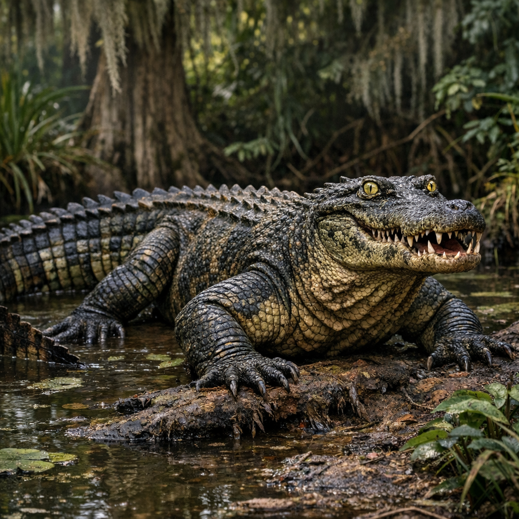 Gatorodon, an AI-generated hybrid of Alligator and Komodo Dragon