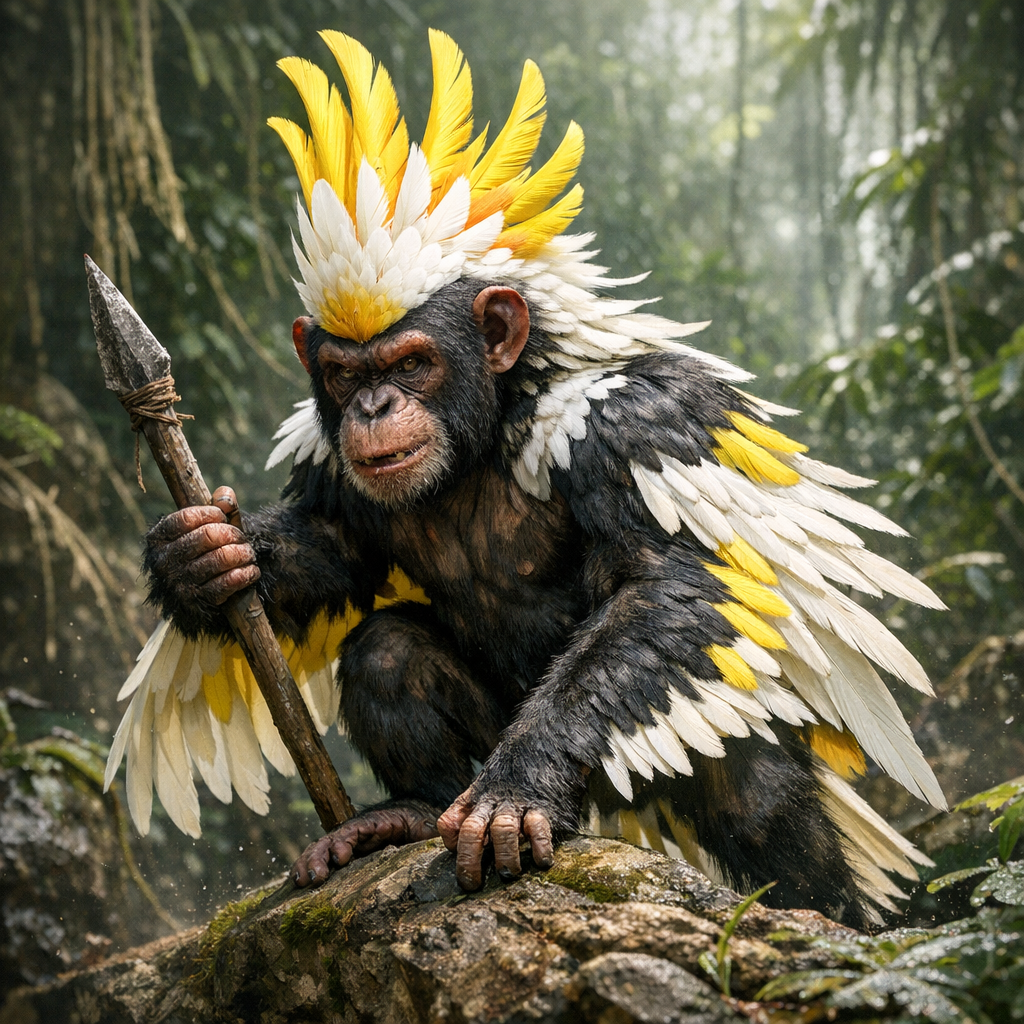 Chimcatoo, hybrid of Chimpanzee and Cockatoo