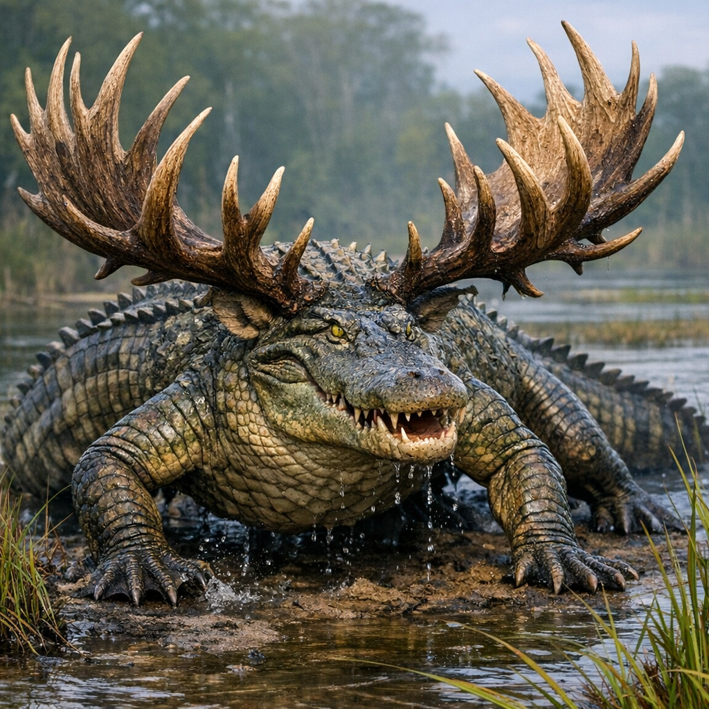 Alligelk, hybrid of Alligator and Elk