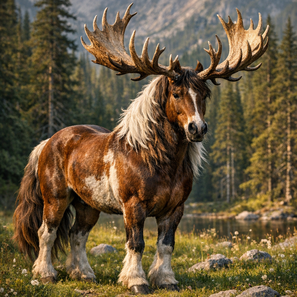Reinhorse, hybrid of Reindeer and horse