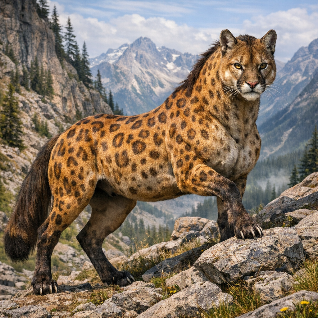 Cougarhorse, an AI-generated hybrid of horse and Cougar