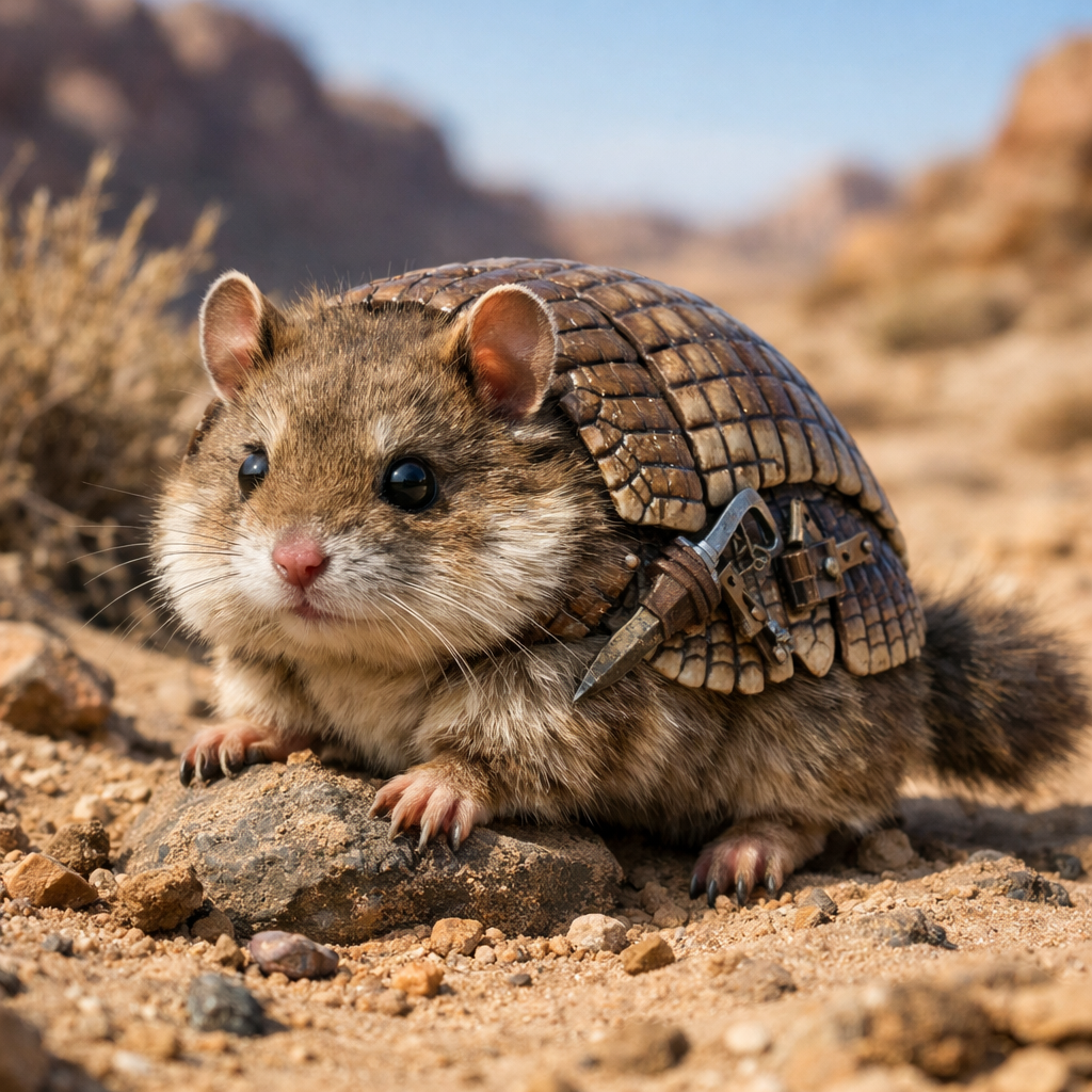 Hamardillo, an AI-generated hybrid of Hamster and Armadillo