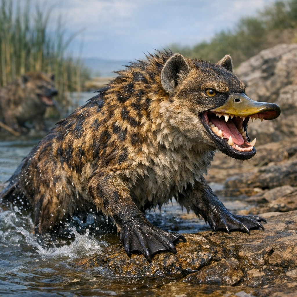 Duckena, an AI-generated hybrid of Duck and Hyena