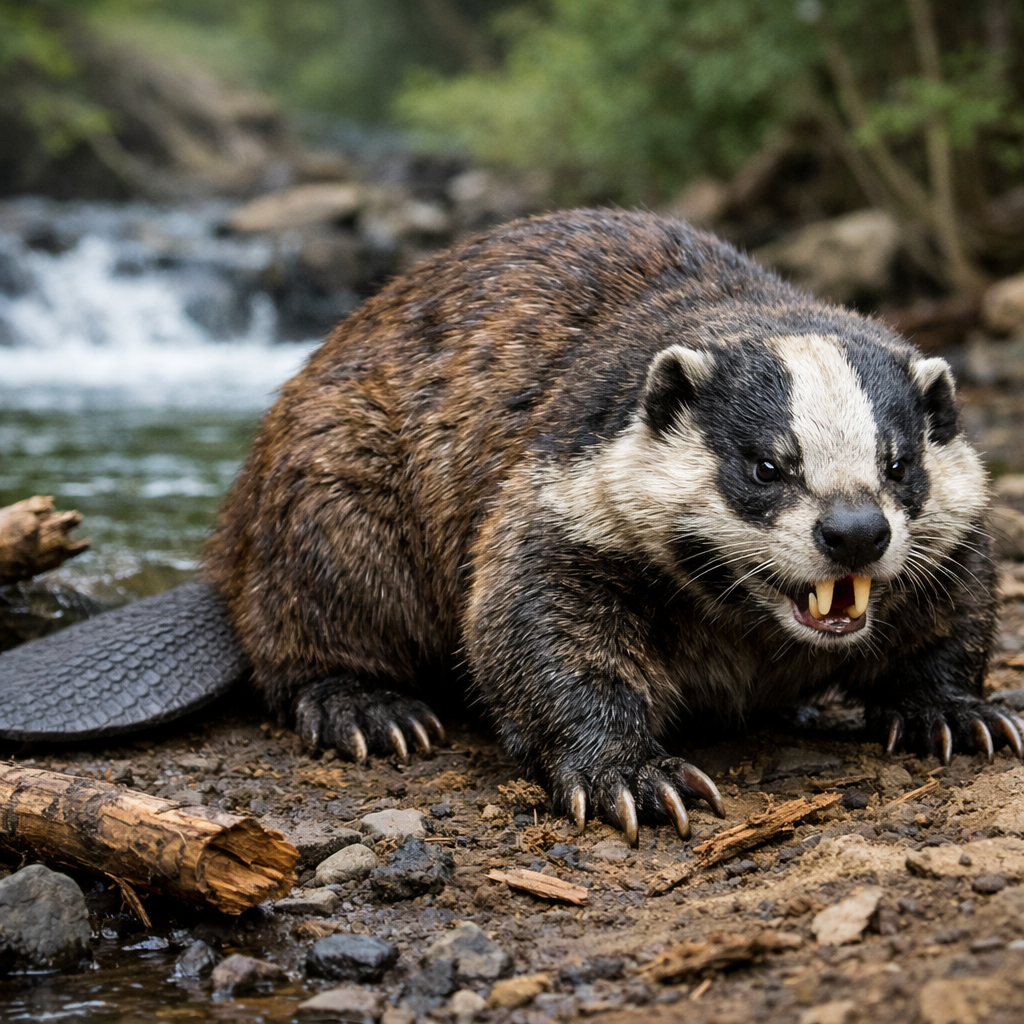 Beabager, an AI-generated hybrid of Beaver and Badger