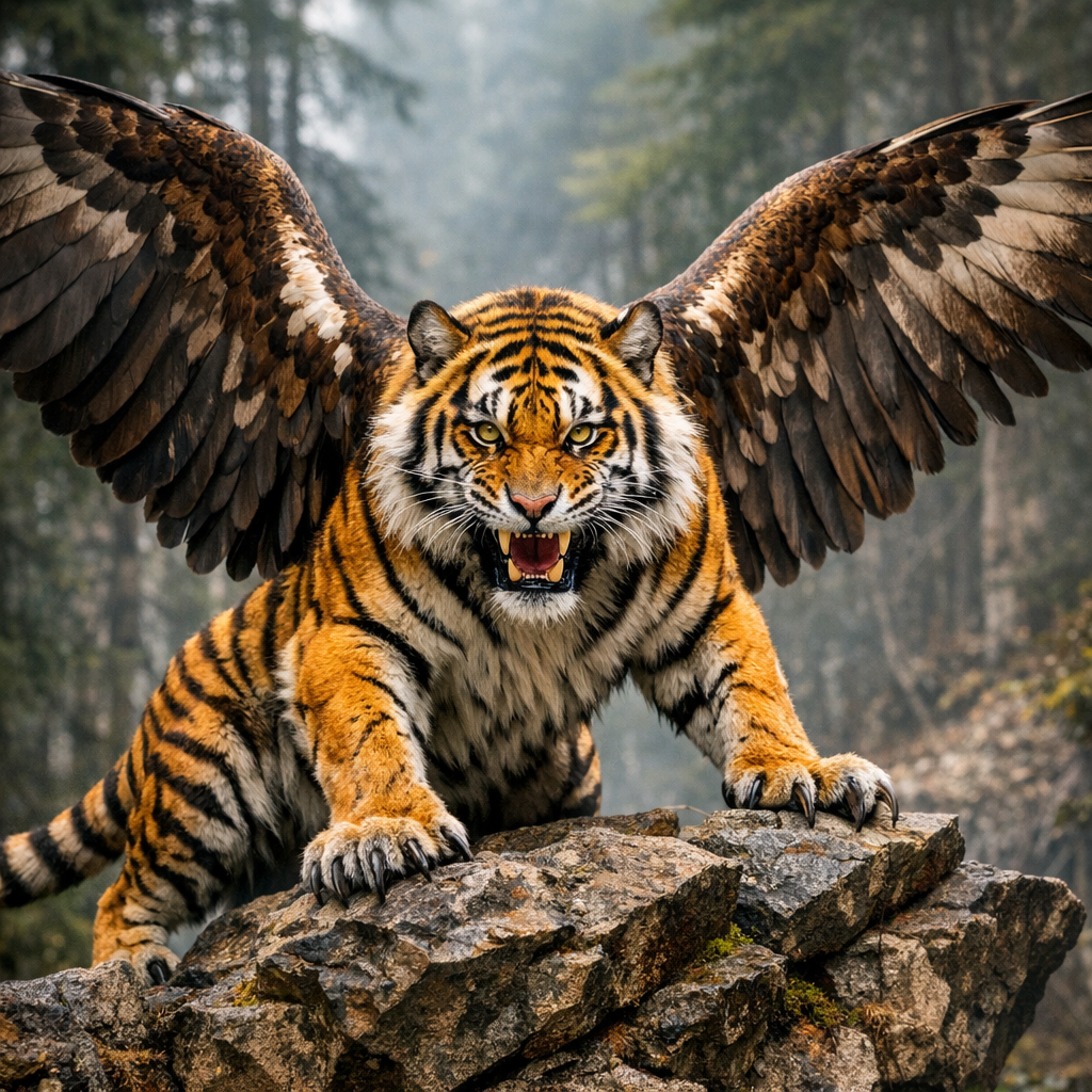 Tigle, an AI-generated hybrid of Eagle and Tiger