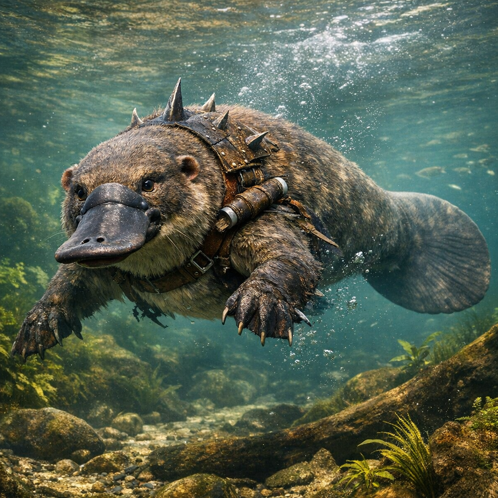 Platiman, an AI-generated hybrid of Platypus and Manatee