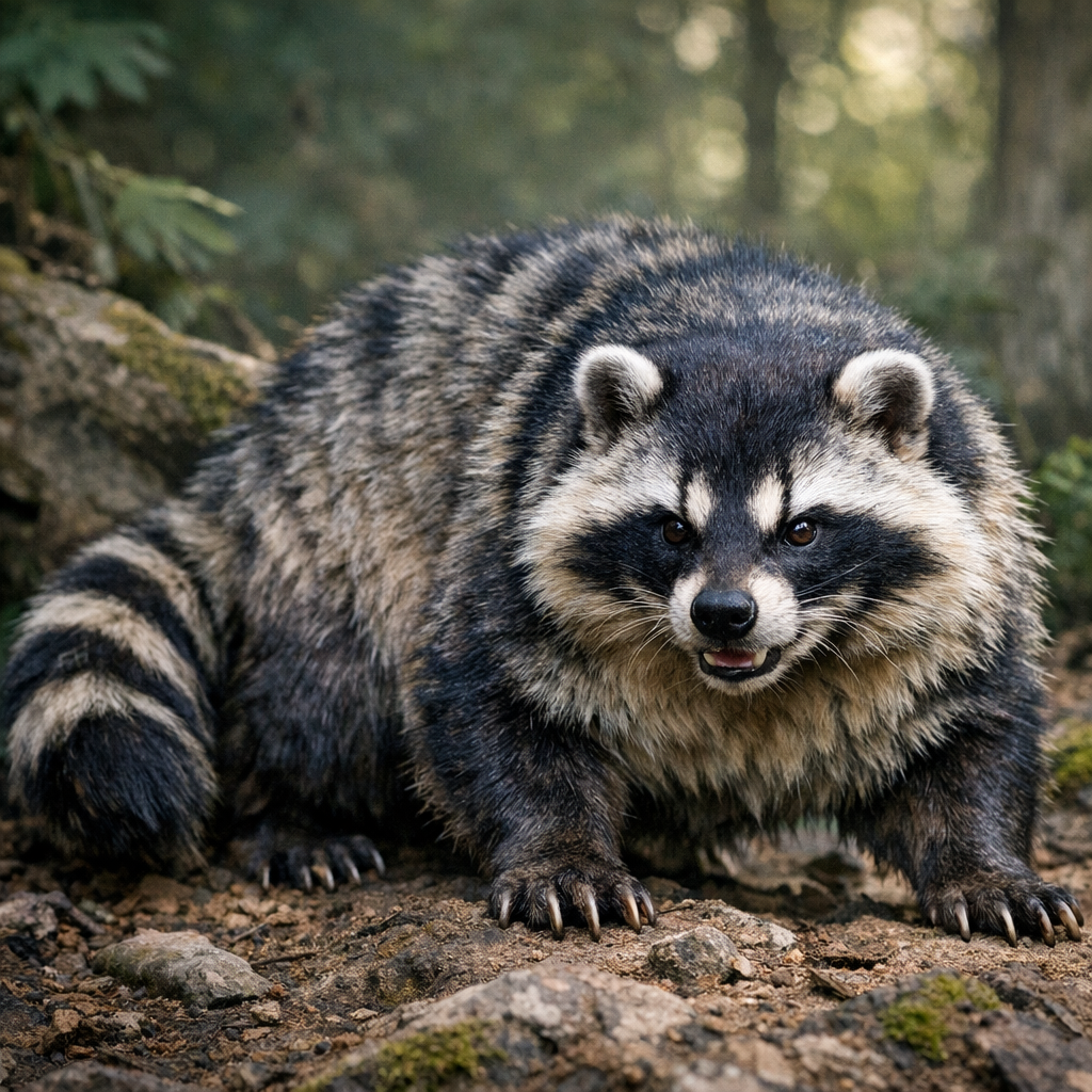 Racbadger, an AI-generated hybrid of Raccoon and Badger