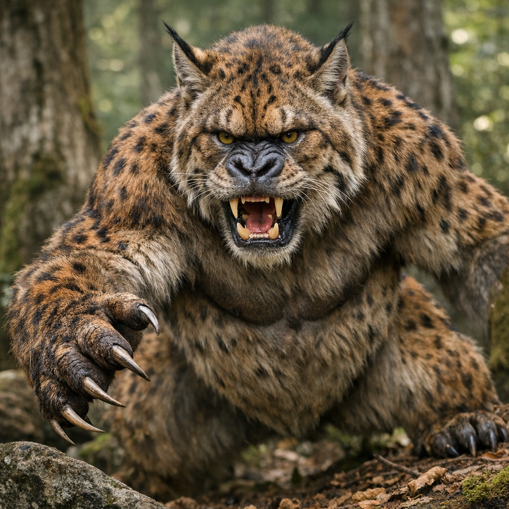 Gorilcat, an AI-generated hybrid of Gorilla and Bobcat