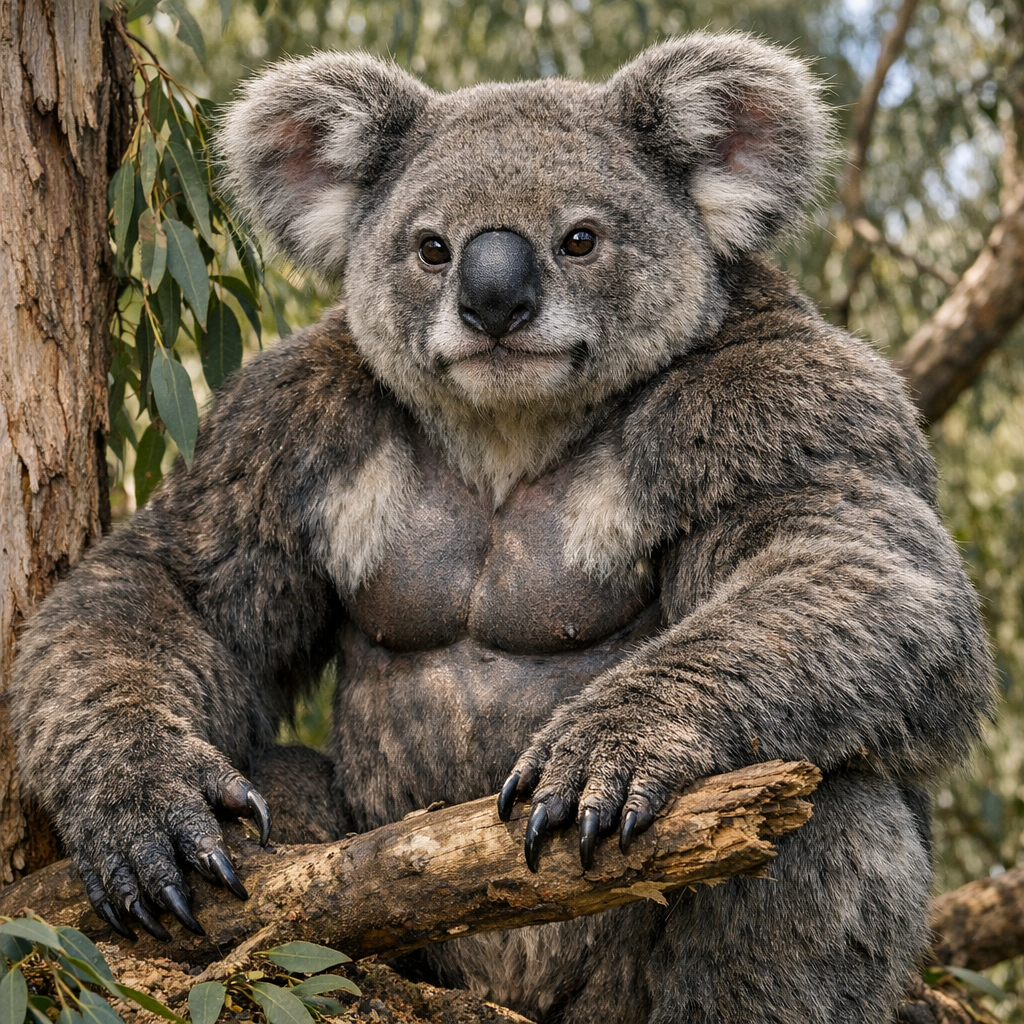 Gorillaala, an AI-generated hybrid of Gorilla and Koala