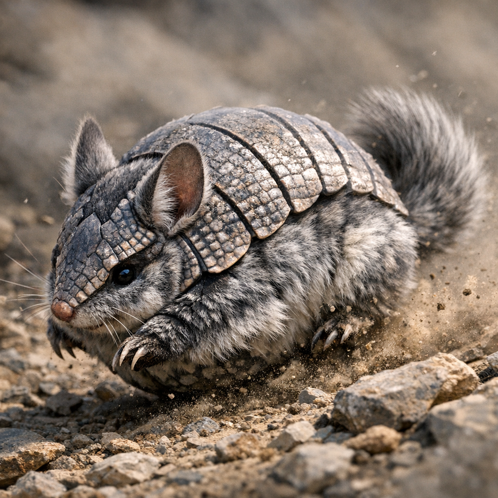 Chinchidillo, an AI-generated hybrid of Armadillo and Chinchilla