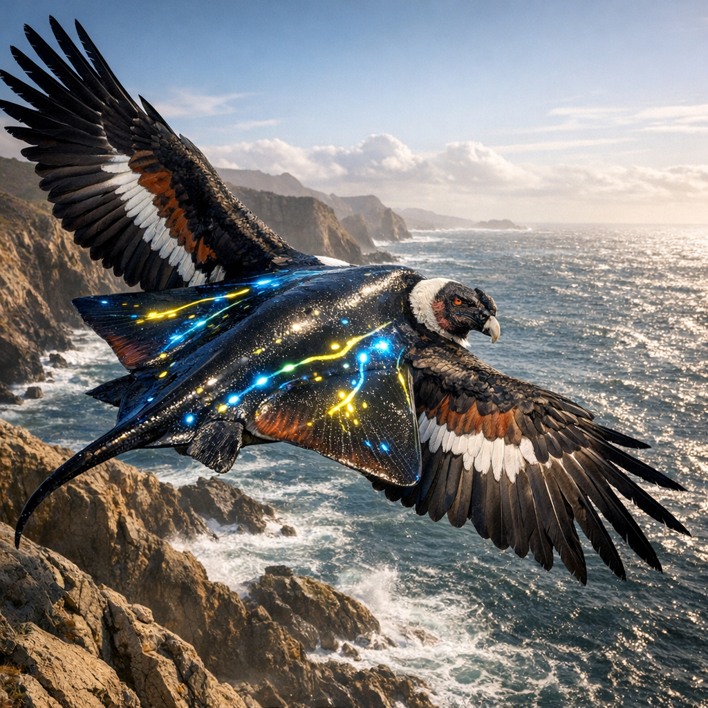 Condoray, an AI-generated hybrid of Condor and Electric Ray