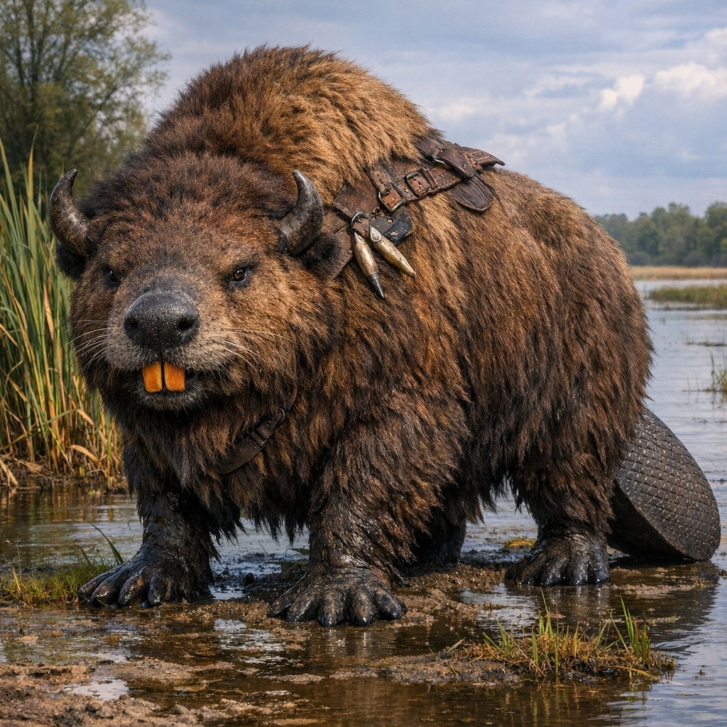 Beavison, an AI-generated hybrid of Beaver and Bison