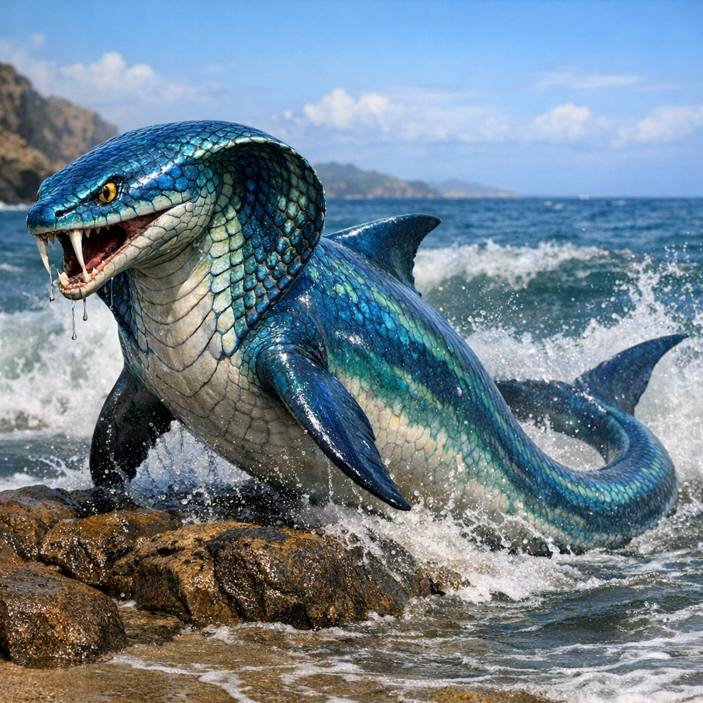 Cobalphin, an AI-generated hybrid of Cobra and Dolphin