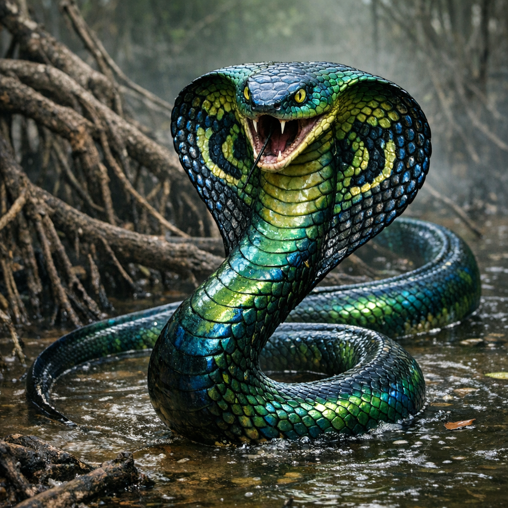 Cobr eel, an AI-generated hybrid of Cobra and Eel