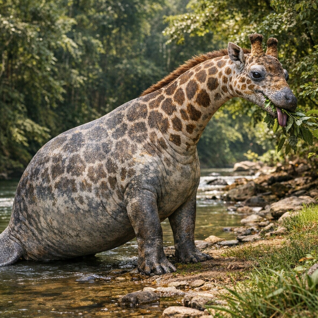 Managiraffe, an AI-generated hybrid of Manatee and Giraffe