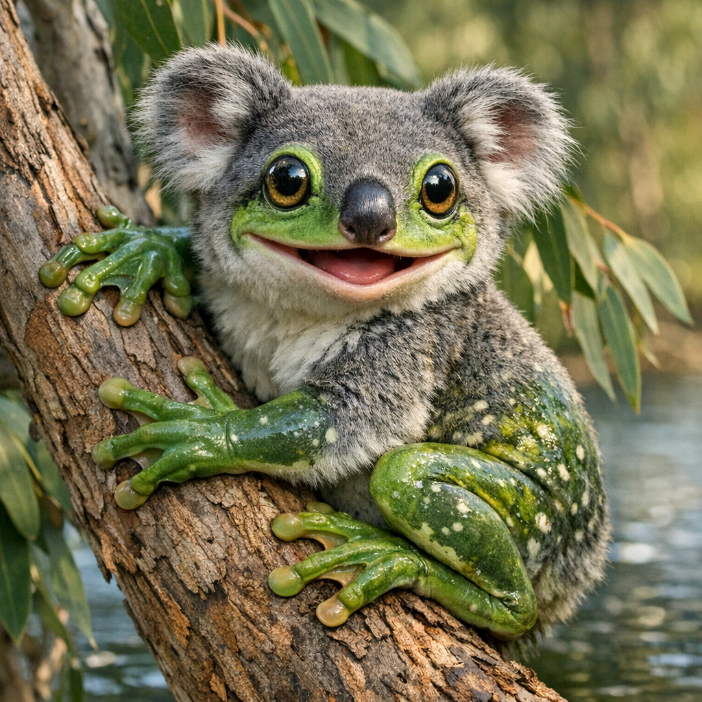 Kofrog, an AI-generated hybrid of Koala and Frog