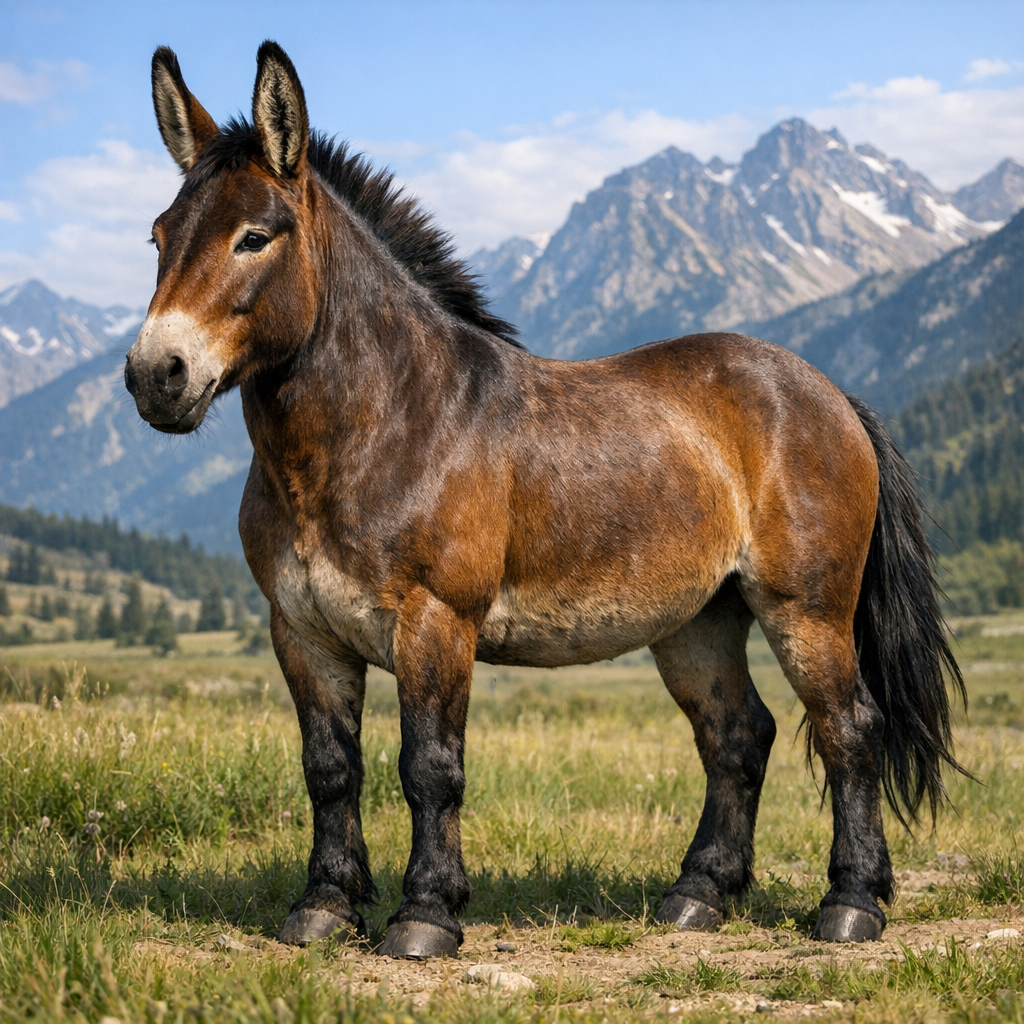 Donkorse, an AI-generated hybrid of Donkey and horse