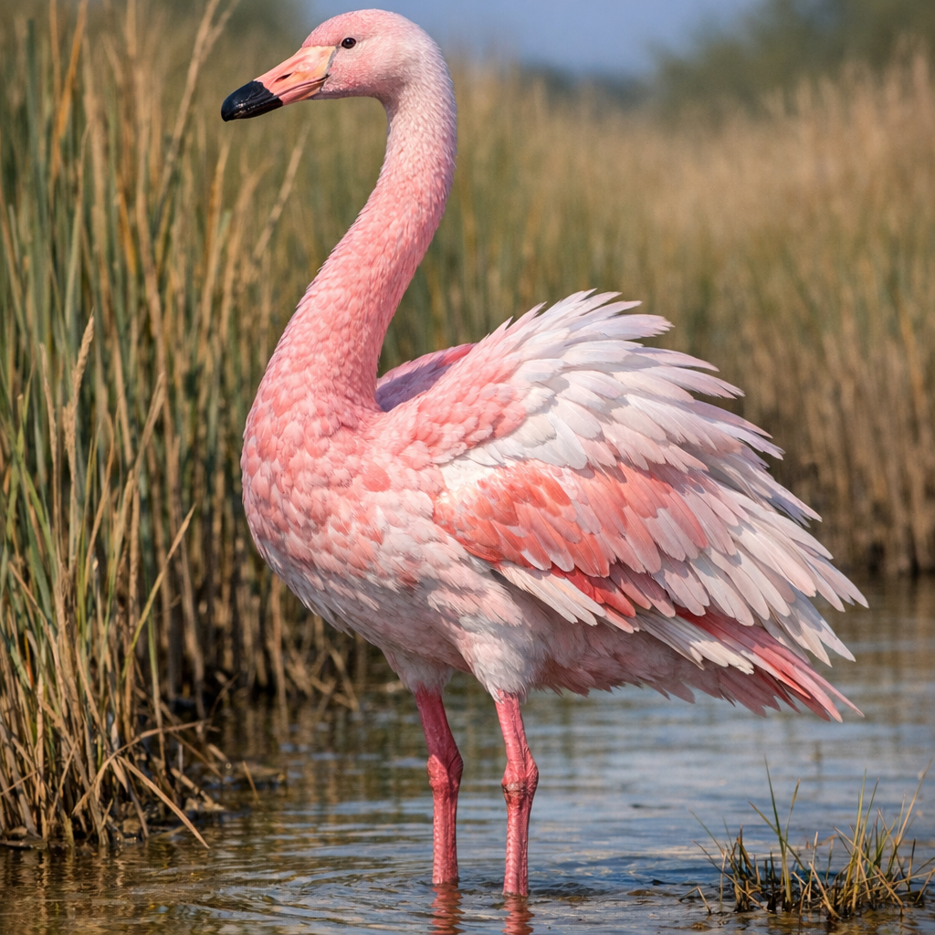 Flamingwan, an AI-generated hybrid of Flamingo and Swan