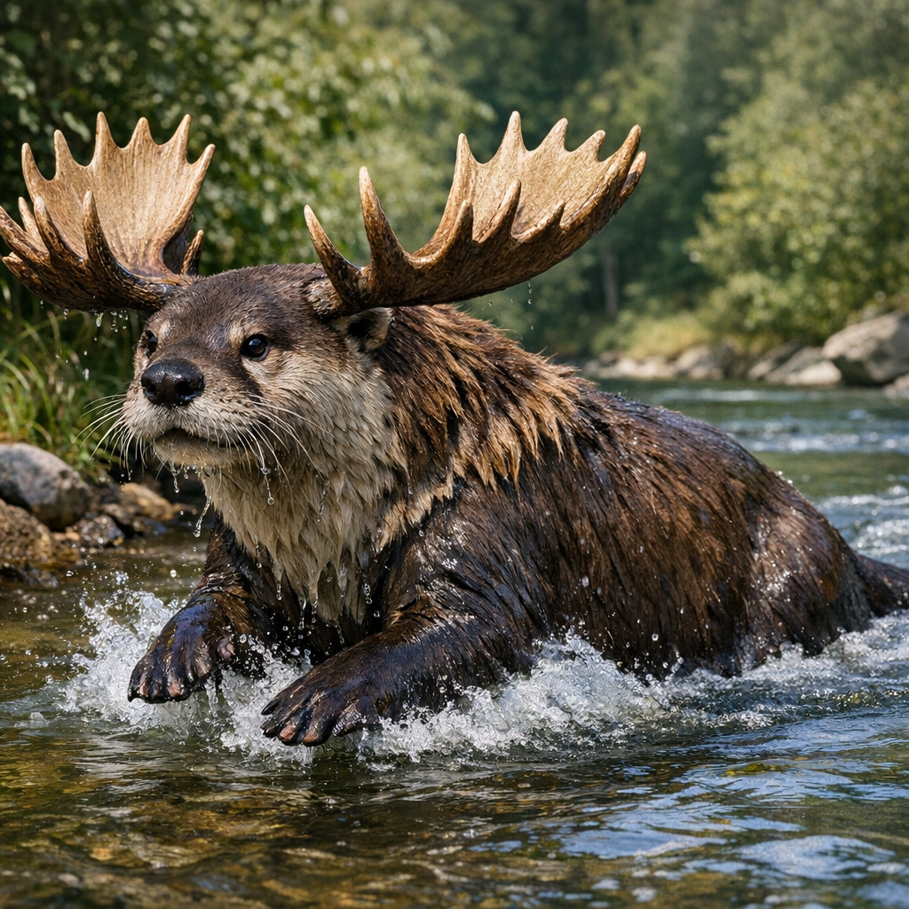 Mootter, an AI-generated hybrid of Otter and Moose