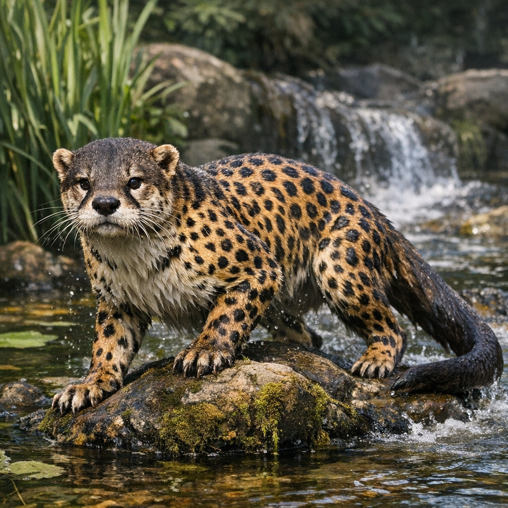 Cheetotter, an AI-generated hybrid of Cheetah and Otter