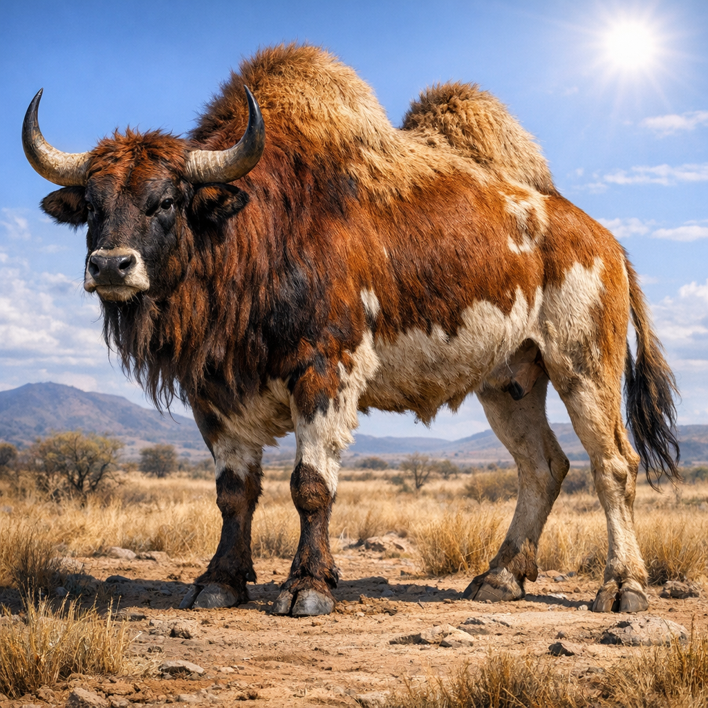 Oxamel, an AI-generated hybrid of Ox and Camel