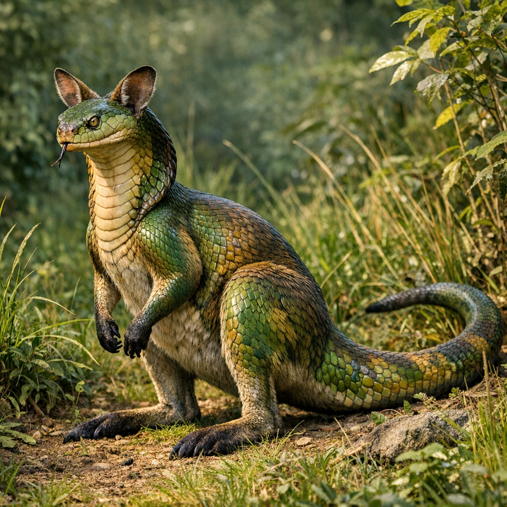 Wallobroa, an AI-generated hybrid of Wallaby and Cobra