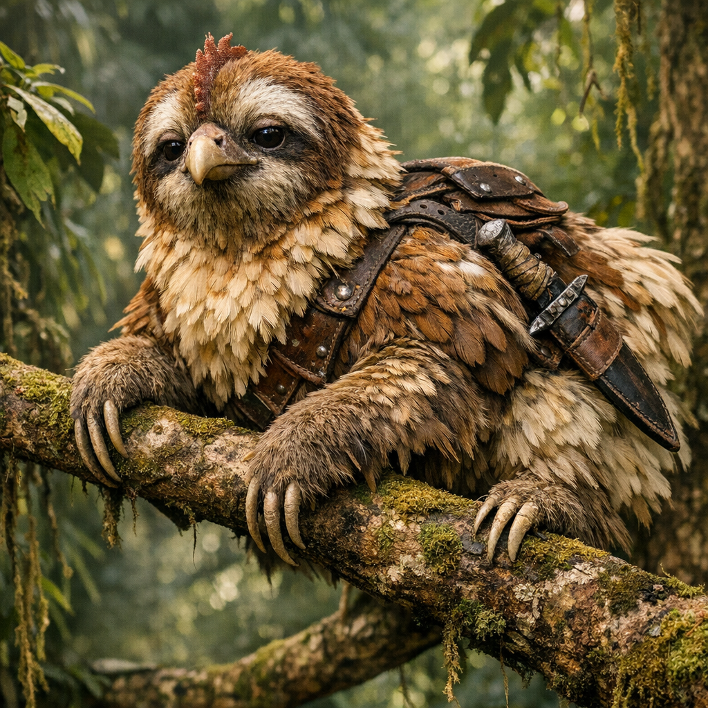 Sluckin, an AI-generated hybrid of Sloth and Chicken