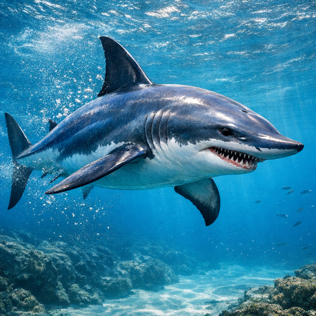 Dolphin Shark, an AI-generated hybrid of Dolphin and great white shark