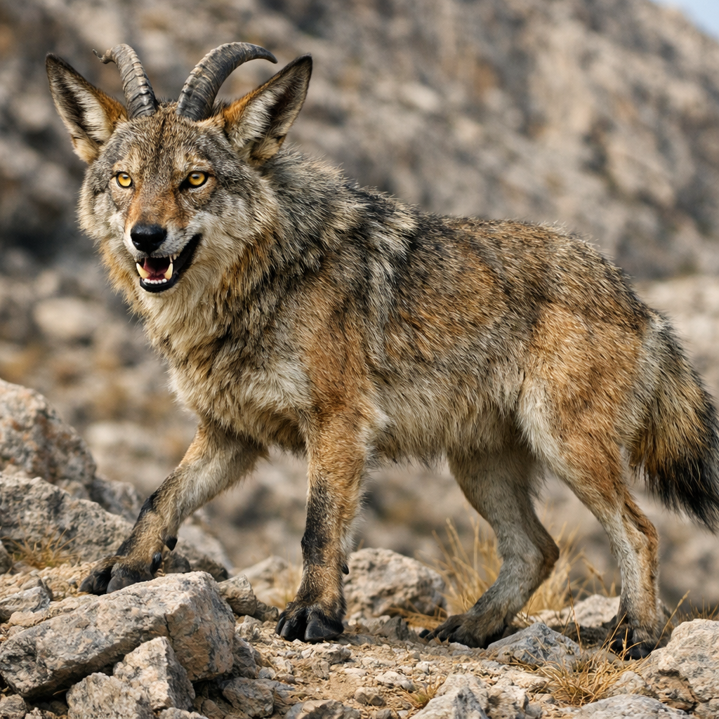 Coygoat, an AI-generated hybrid of Goat and Coyote