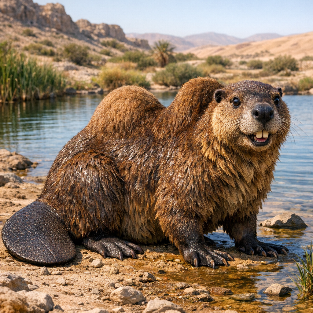 Beavamel, an AI-generated hybrid of Beaver and Camel