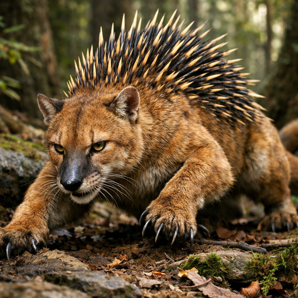 Echigou, an AI-generated hybrid of Echidna and Cougar