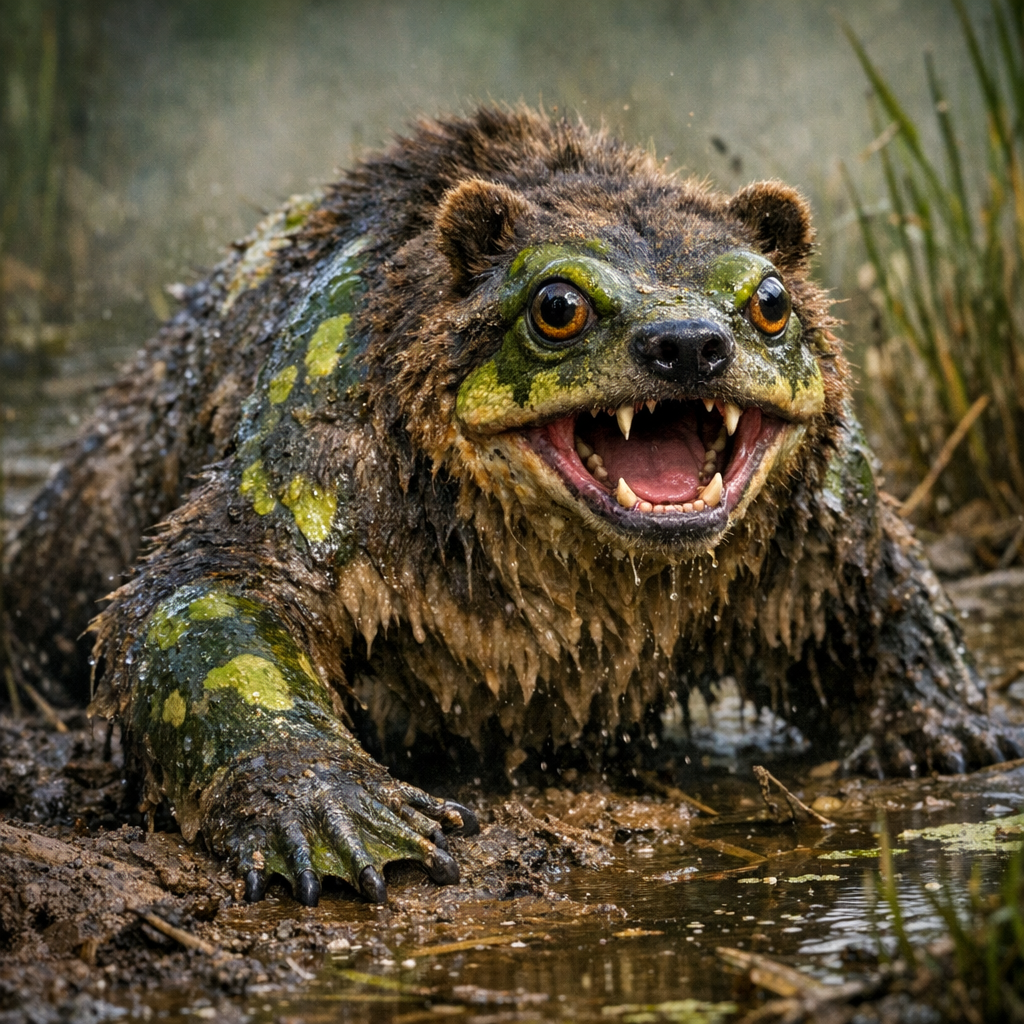 Bearog, an AI-generated hybrid of Bear and Frog