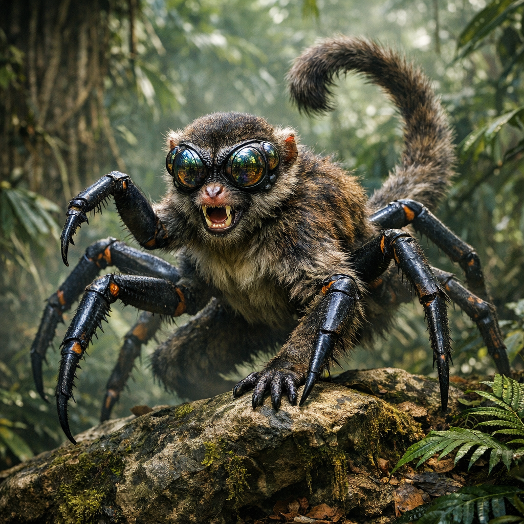 Monkider, an AI-generated hybrid of Monkey and Spider