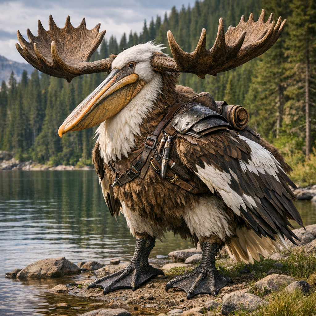 Mooselican, an AI-generated hybrid of Moose and Pelican