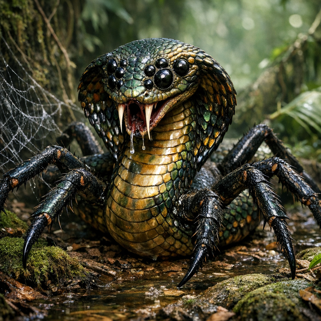 Cobraider, an AI-generated hybrid of Cobra and Spider