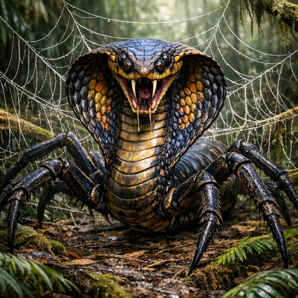 CobraSpider, an AI-generated hybrid of Cobra and Spider
