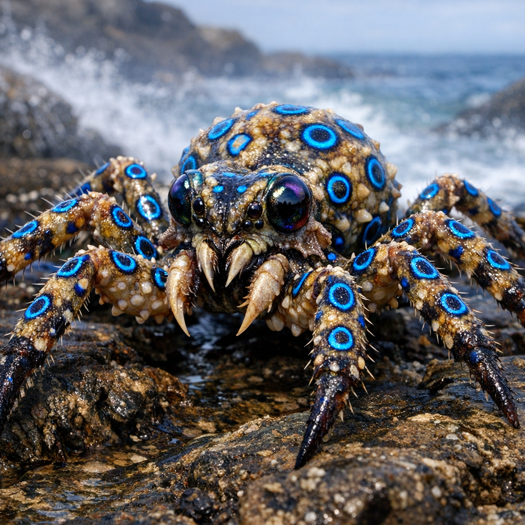 OctoSpider, an AI-generated hybrid of Spider and blue ring octopus