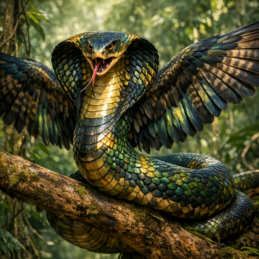 Cobrafalcon, an AI-generated hybrid of Cobra and Falcon