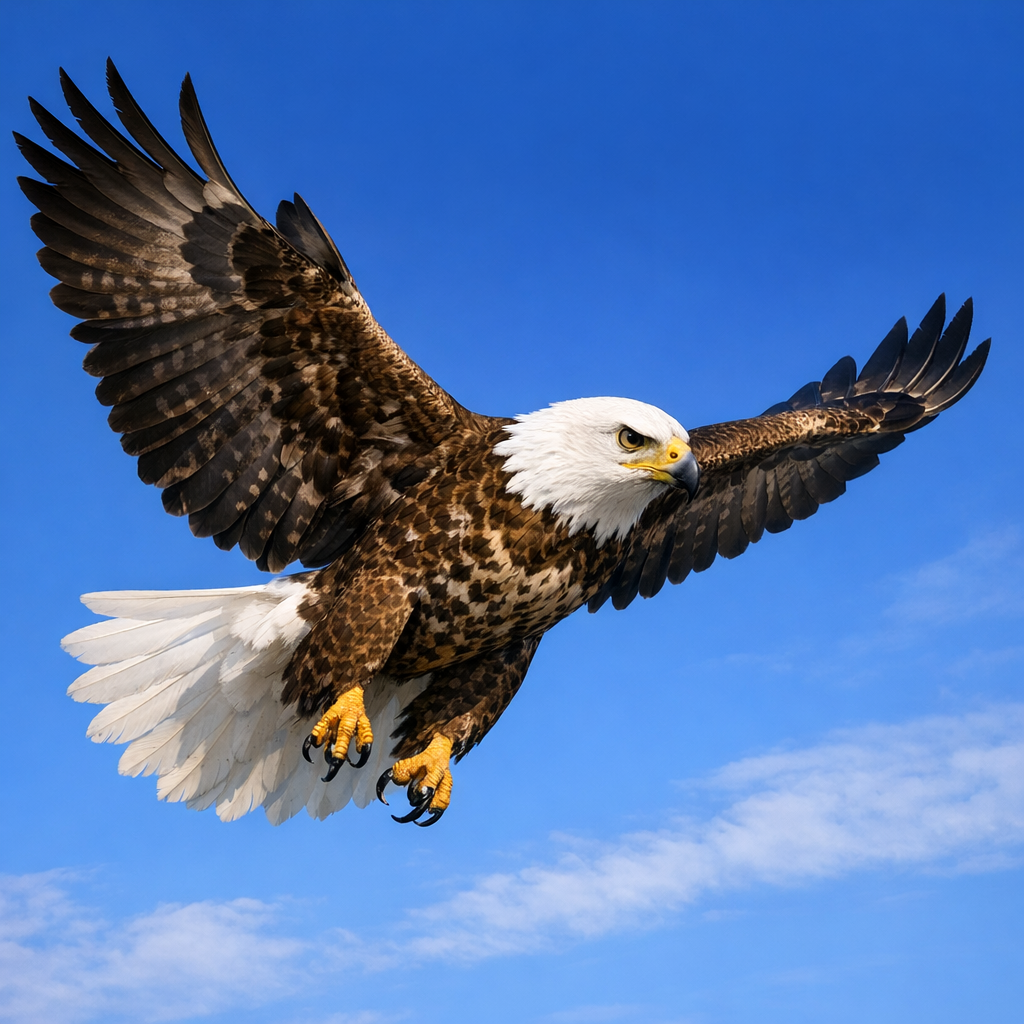 Baldfalcon, an AI-generated hybrid of Bald Eagle and Falcon