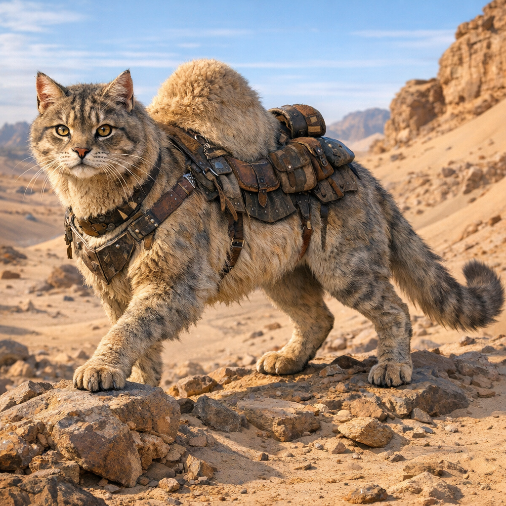 Camecat, an AI-generated hybrid of Camel and Cat