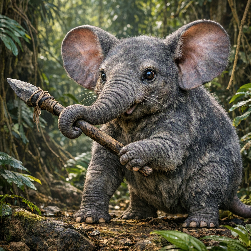 Elephouse, an AI-generated hybrid of Elephant and Mouse
