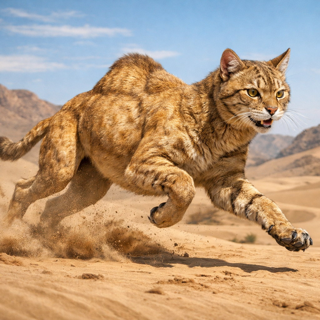 Camat, an AI-generated hybrid of Camel and Cat