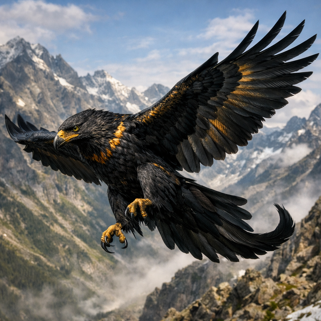 Eagrow, an AI-generated hybrid of Eagle and Crow