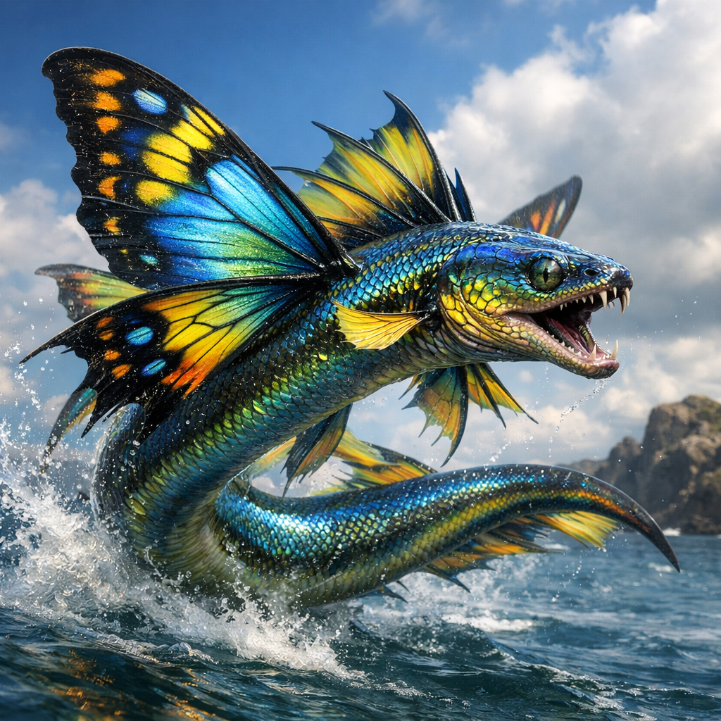 ButterEel, an AI-generated hybrid of Butterfly and Eel